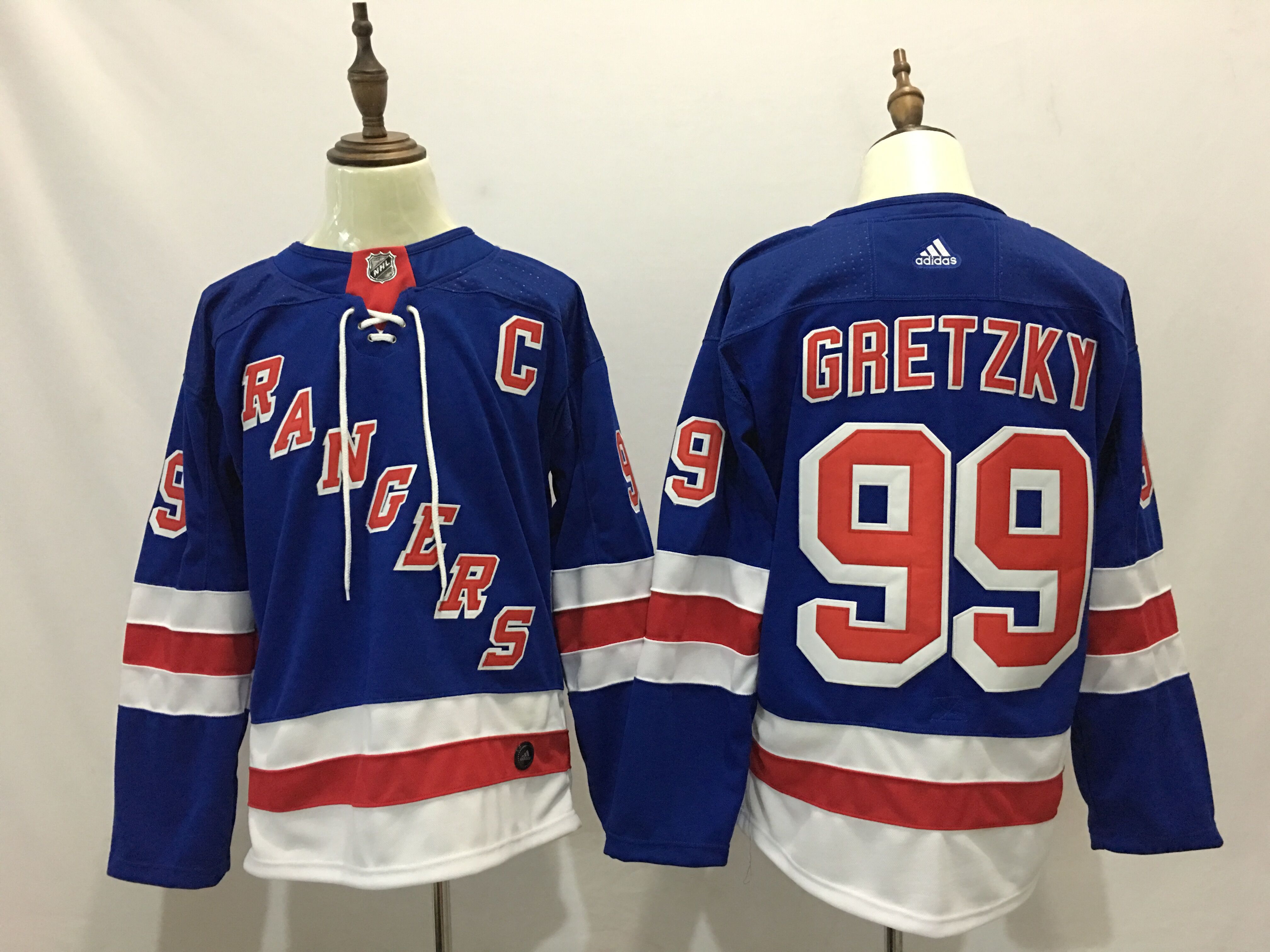 Men New York Rangers 99 Gretzky Blue Hockey Stitched Adidas NHL Jerseys